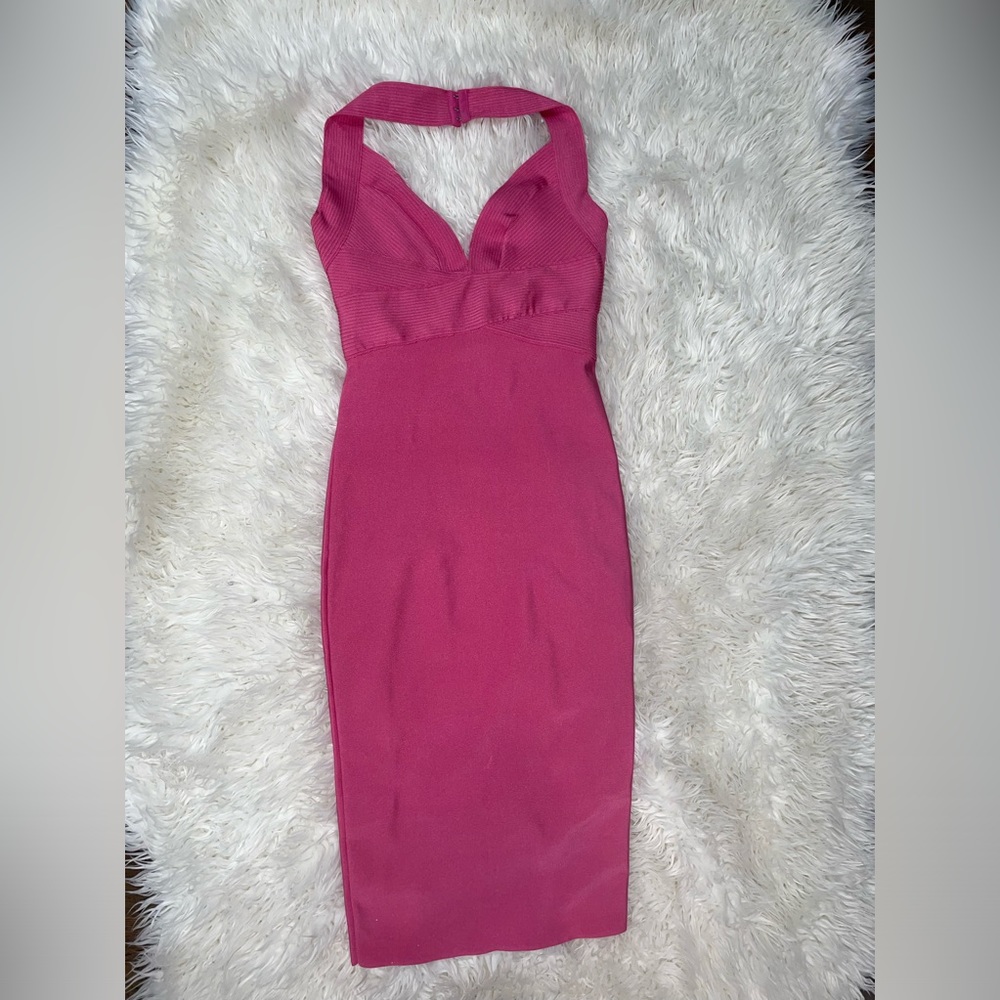 Fashion Nova Pink Bandage Dress